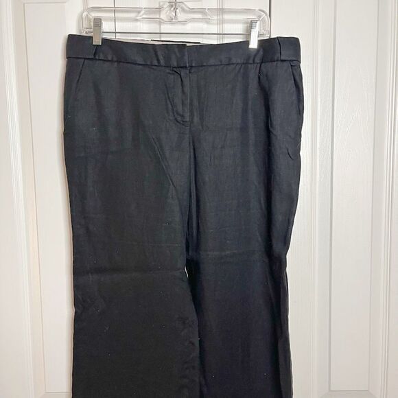 J. Crew Linen City Fit Career Casual Flat Front Wide Leg Unlined Pants - Picture 3 of 14